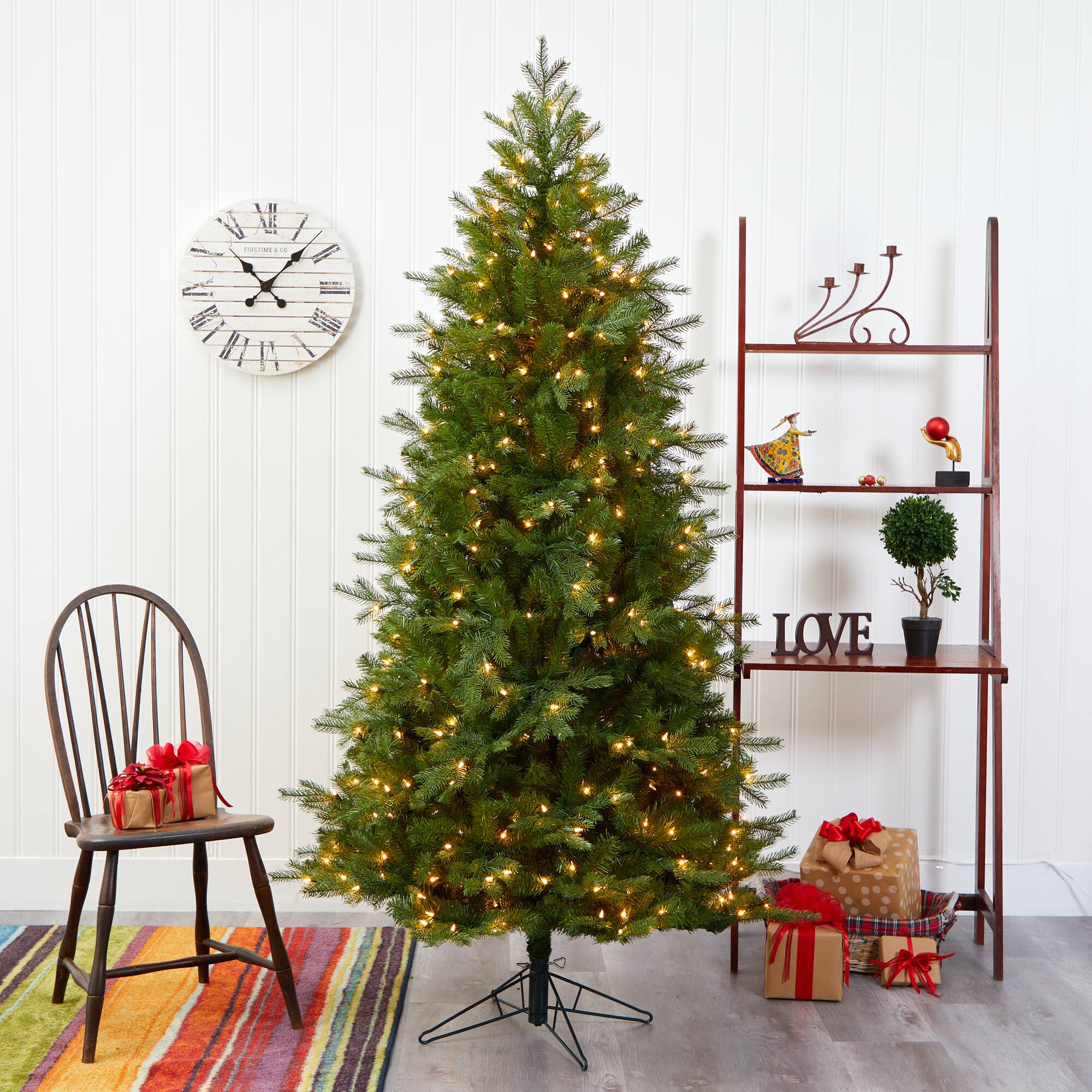 7ft. Pre-Lit Vienna Fir Artificial Christmas Tree, Warm White Lights